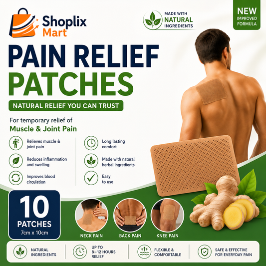 Shoplix Pain Relief Patches | Back, Neck & Joint Pain Relief (10 Pieces)